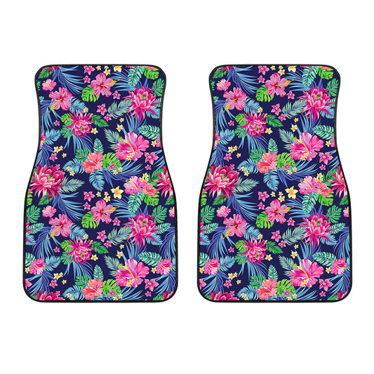 Blossom Tropical Flower Pattern Print Front Car Floor Mats