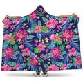 Blossom Tropical Flower Pattern Print Hooded Blanket