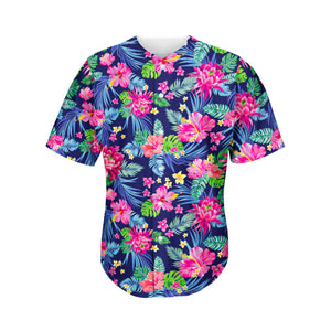 Blossom Tropical Flower Pattern Print Men's Baseball Jersey