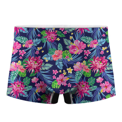 Blossom Tropical Flower Pattern Print Men's Boxer Briefs