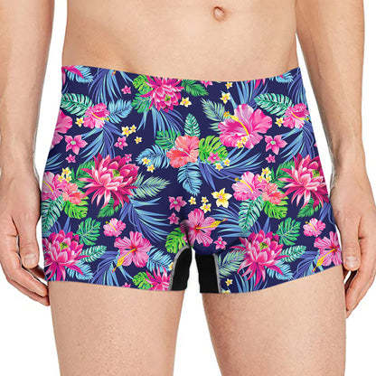 Blossom Tropical Flower Pattern Print Men's Boxer Briefs