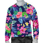 Blossom Tropical Flower Pattern Print Men's Crewneck Sweatshirt GearFrost