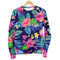 Blossom Tropical Flower Pattern Print Men's Crewneck Sweatshirt