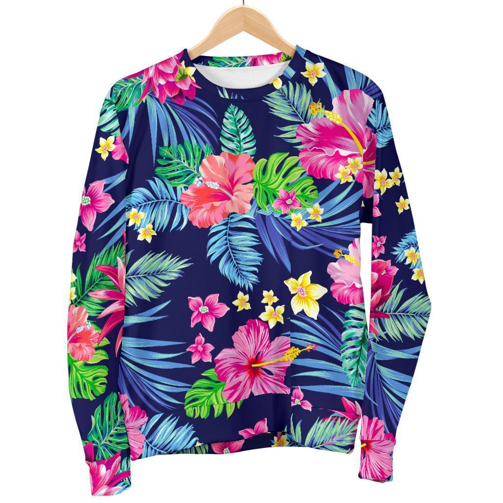 Blossom Tropical Flower Pattern Print Men's Crewneck Sweatshirt GearFrost