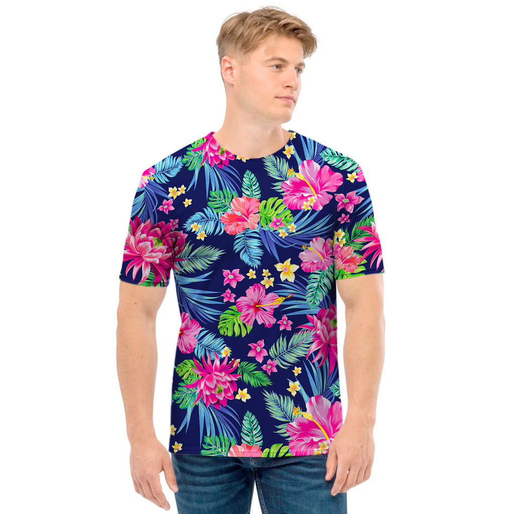 Blossom Tropical Flower Pattern Print Men's T-Shirt