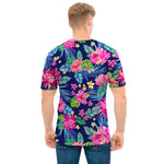 Blossom Tropical Flower Pattern Print Men's T-Shirt