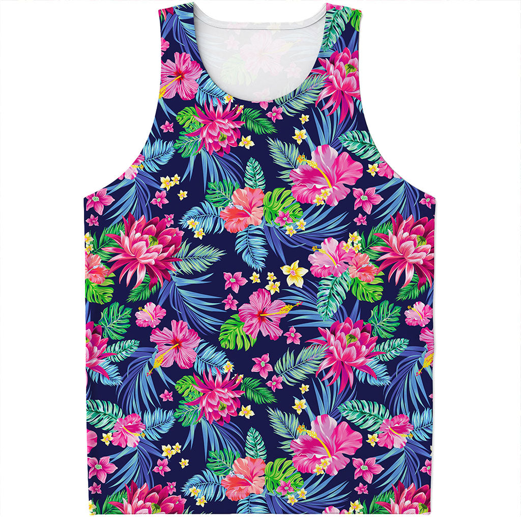 Blossom Tropical Flower Pattern Print Men's Tank Top
