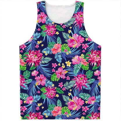 Blossom Tropical Flower Pattern Print Men's Tank Top