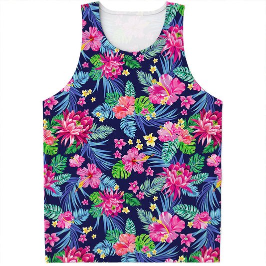 Blossom Tropical Flower Pattern Print Men's Tank Top