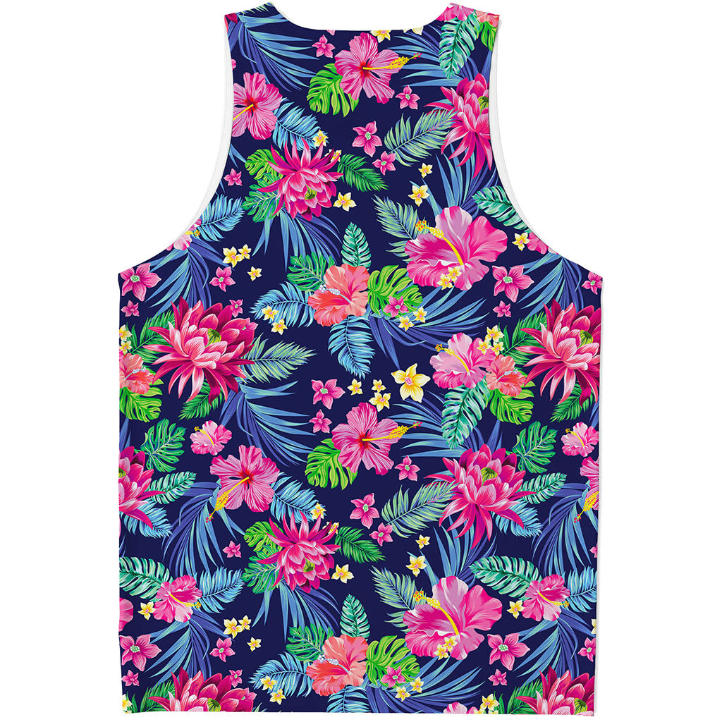 Blossom Tropical Flower Pattern Print Men's Tank Top