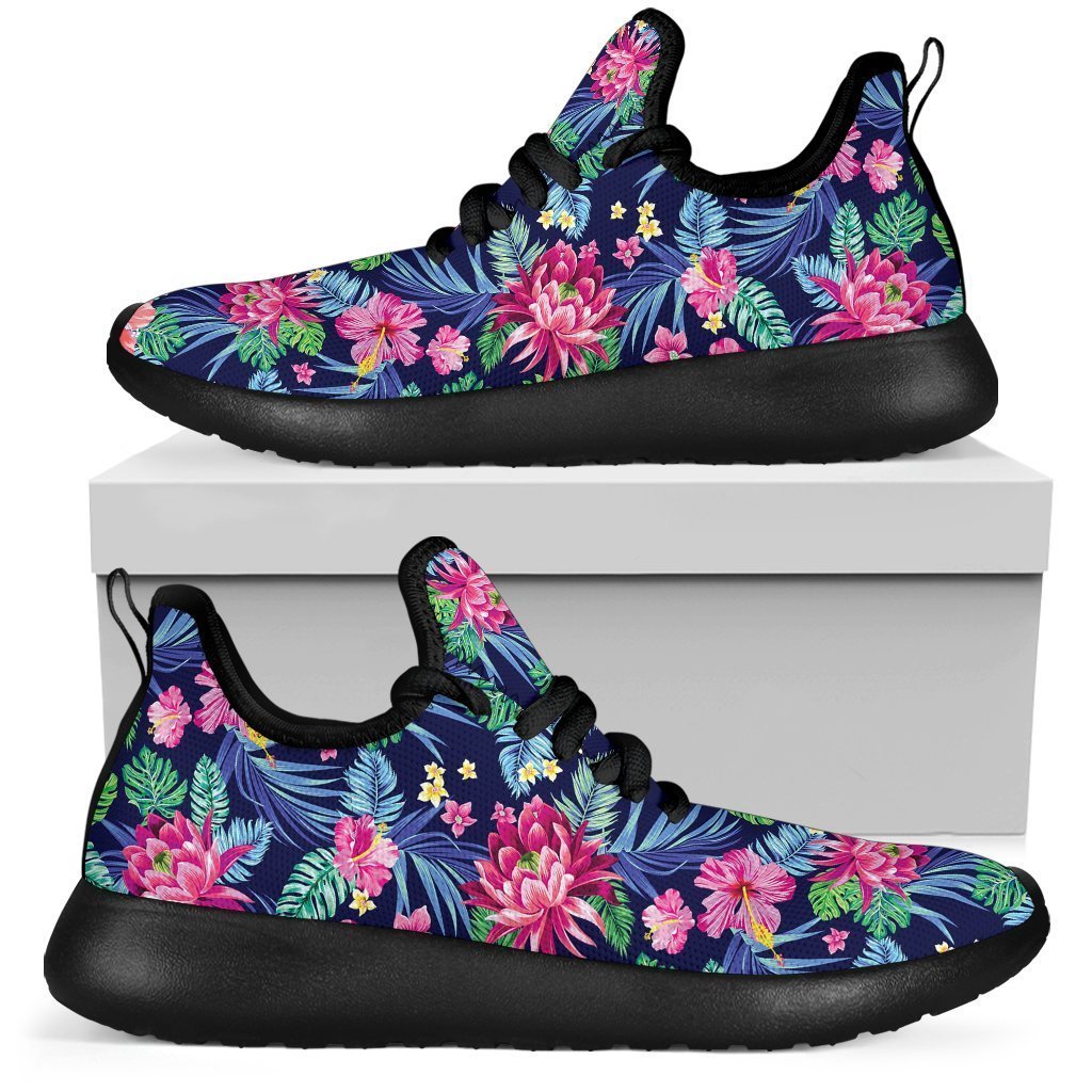 Blossom Tropical Flower Pattern Print Mesh Knit Shoes GearFrost