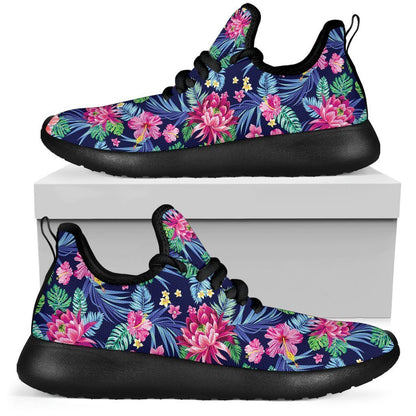 Blossom Tropical Flower Pattern Print Mesh Knit Shoes GearFrost