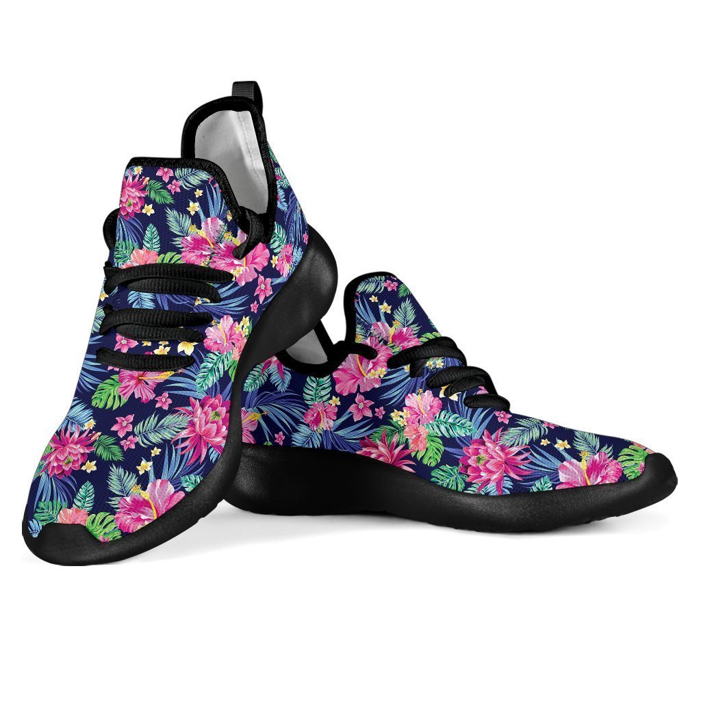Blossom Tropical Flower Pattern Print Mesh Knit Shoes GearFrost