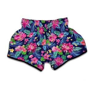 Blossom Tropical Flower Pattern Print Muay Thai Boxing Shorts