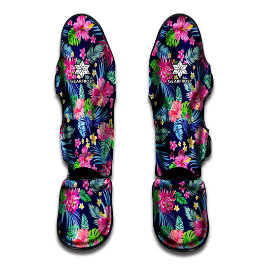 Blossom Tropical Flower Pattern Print Muay Thai Shin Guard