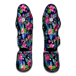 Blossom Tropical Flower Pattern Print Muay Thai Shin Guard