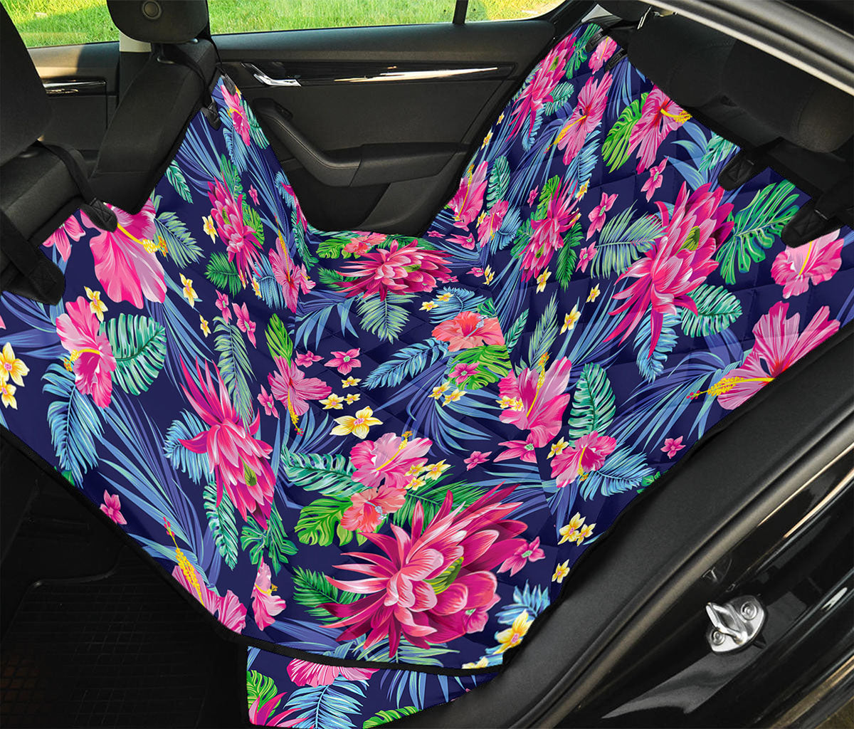 Blossom Tropical Flower Pattern Print Pet Car Back Seat Cover