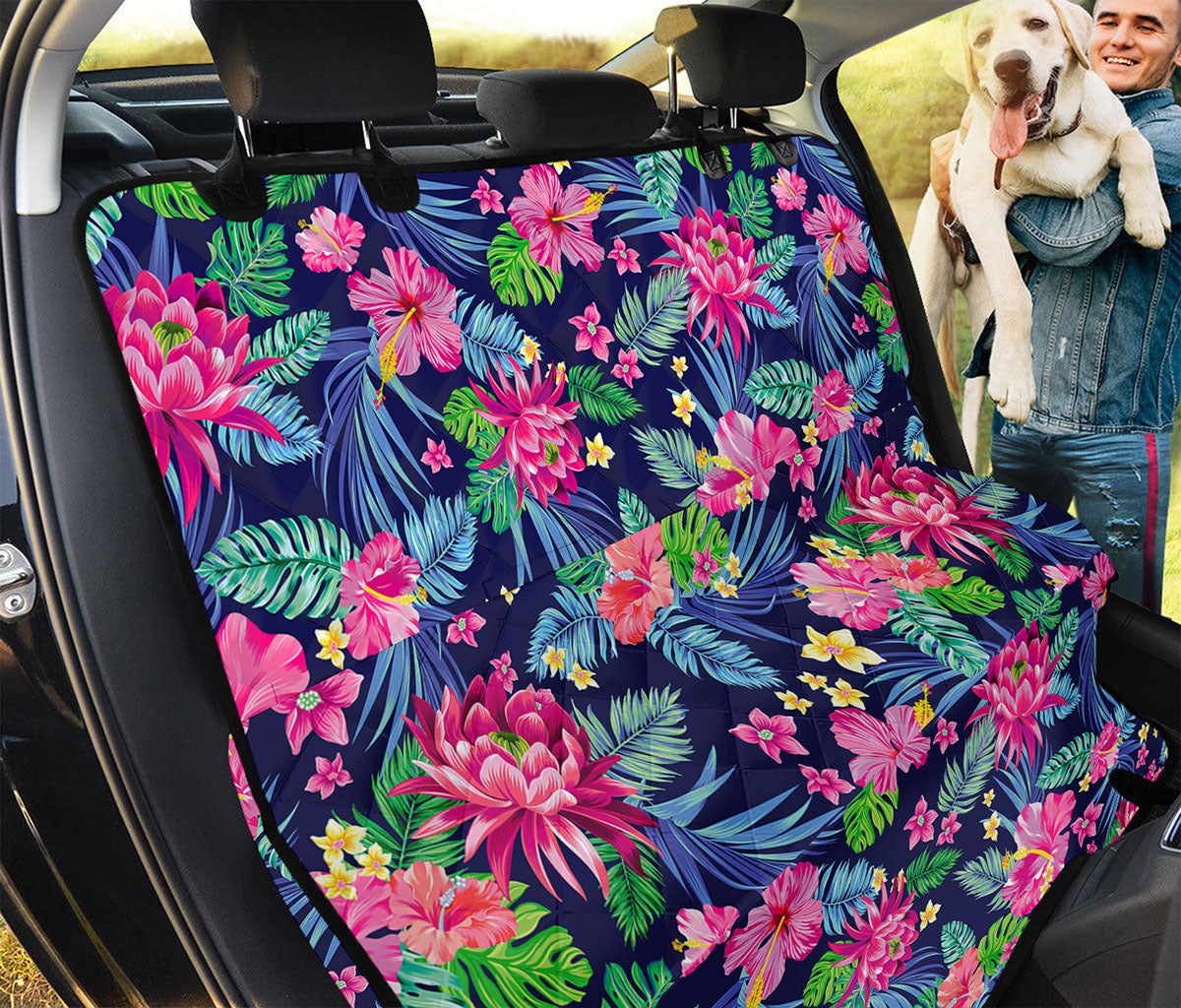 Blossom Tropical Flower Pattern Print Pet Car Back Seat Cover