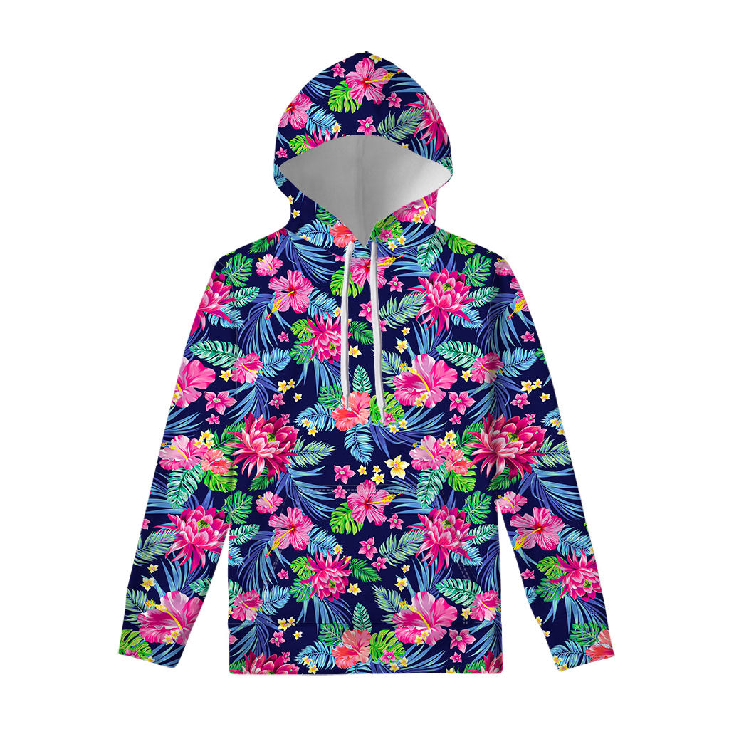 Blossom Tropical Flower Pattern Print Pullover Hoodie