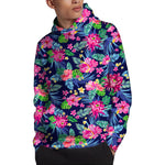 Blossom Tropical Flower Pattern Print Pullover Hoodie