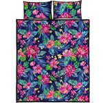 Blossom Tropical Flower Pattern Print Quilt Bed Set