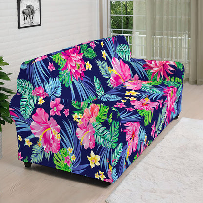 Blossom Tropical Flower Pattern Print Sofa Cover