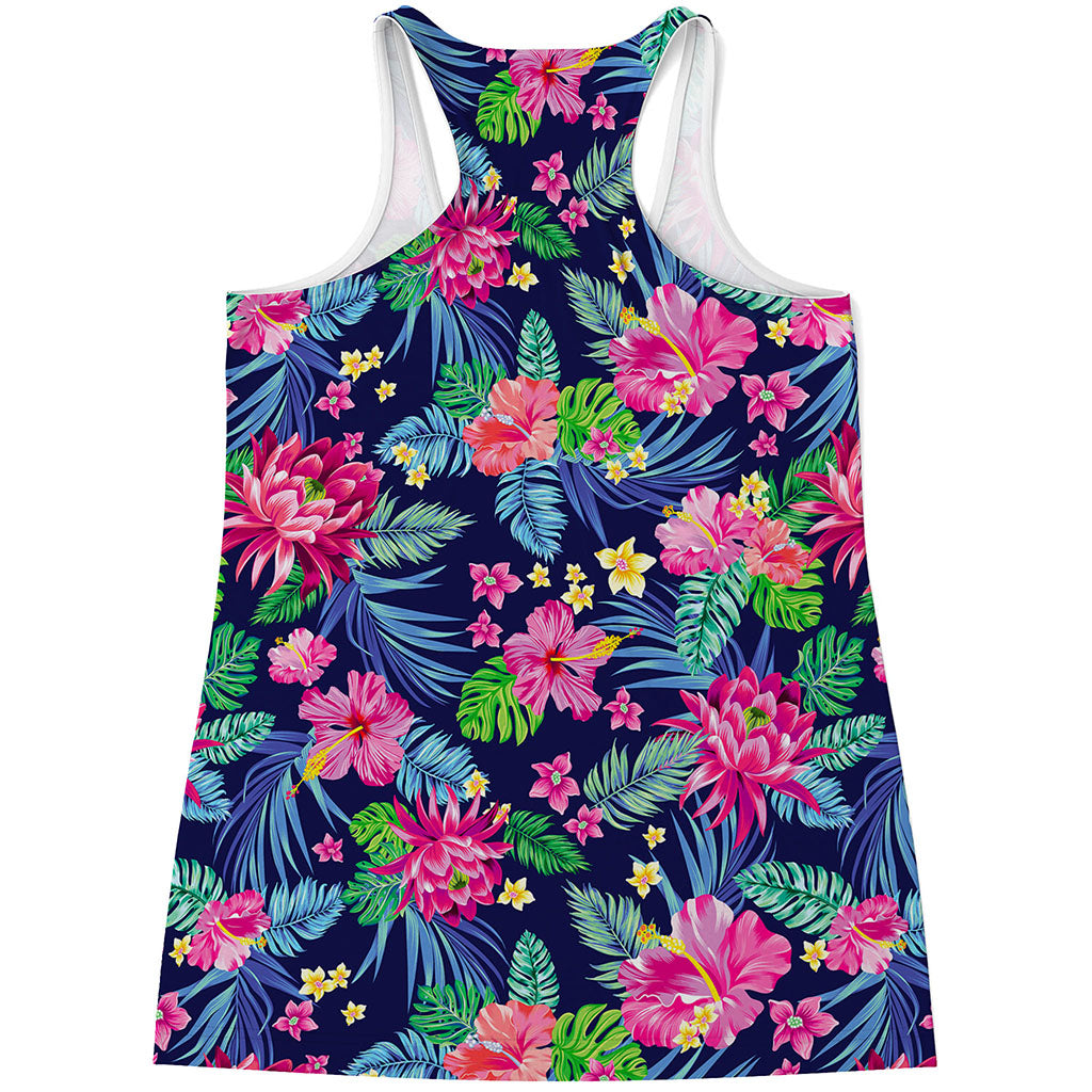 Blossom Tropical Flower Pattern Print Women's Racerback Tank Top