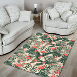 Blossom Tropical Leaves Pattern Print Area Rug GearFrost