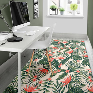 Blossom Tropical Leaves Pattern Print Area Rug GearFrost