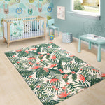 Blossom Tropical Leaves Pattern Print Area Rug GearFrost