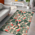 Blossom Tropical Leaves Pattern Print Floor Mat
