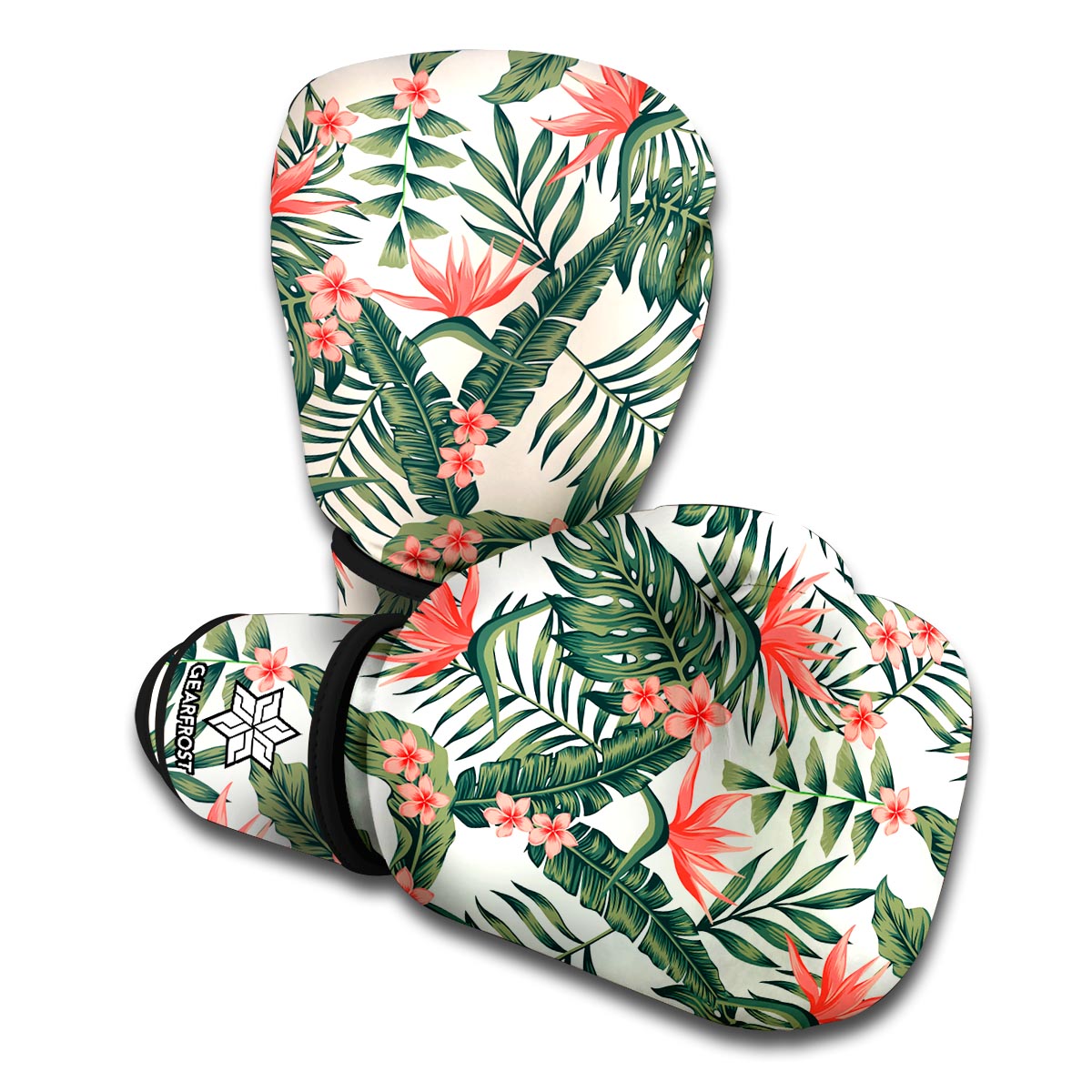 Blossom Tropical Leaves Pattern Print Boxing Gloves