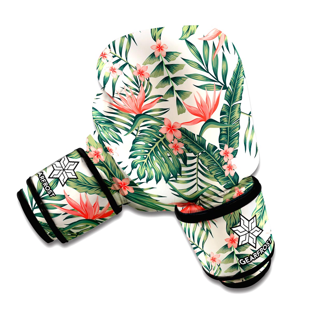 Blossom Tropical Leaves Pattern Print Boxing Gloves