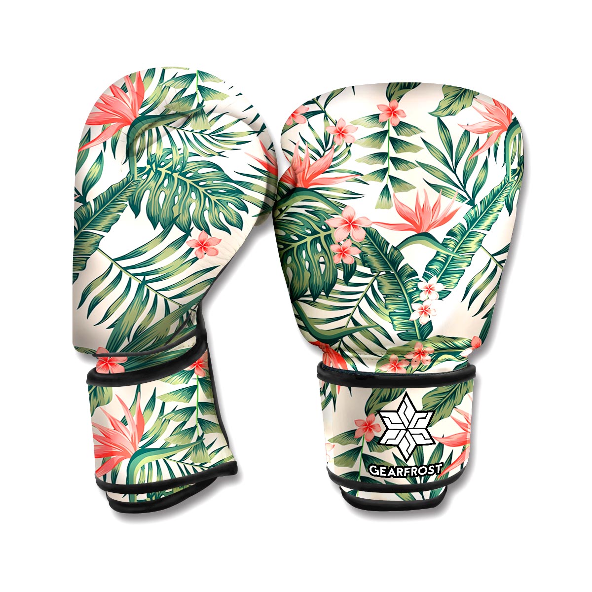 Blossom Tropical Leaves Pattern Print Boxing Gloves