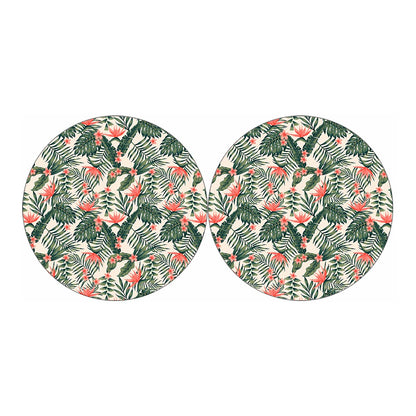 Blossom Tropical Leaves Pattern Print Car Coasters