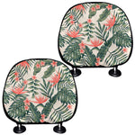 Blossom Tropical Leaves Pattern Print Car Headrest Covers