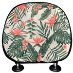Blossom Tropical Leaves Pattern Print Car Headrest Covers