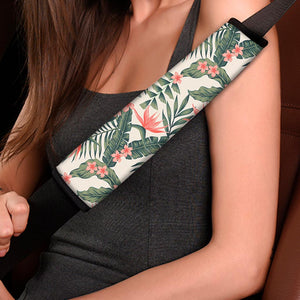 Blossom Tropical Leaves Pattern Print Car Seat Belt Covers