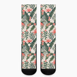 Blossom Tropical Leaves Pattern Print Crew Socks