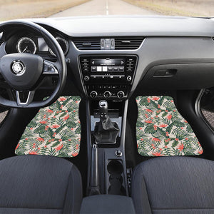 Blossom Tropical Leaves Pattern Print Front and Back Car Floor Mats