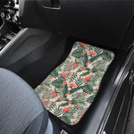 Blossom Tropical Leaves Pattern Print Front and Back Car Floor Mats