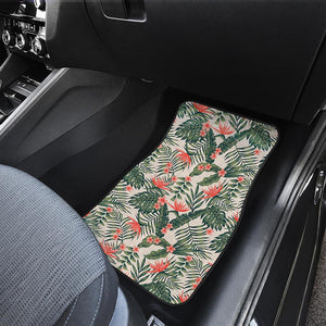 Blossom Tropical Leaves Pattern Print Front Car Floor Mats