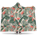 Blossom Tropical Leaves Pattern Print Hooded Blanket