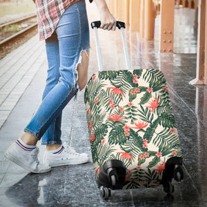 Blossom Tropical Leaves Pattern Print Luggage Cover GearFrost