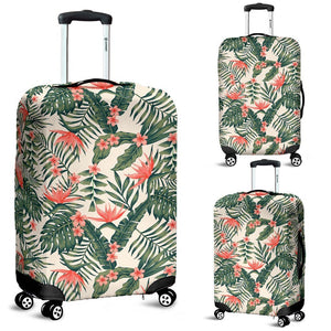 Blossom Tropical Leaves Pattern Print Luggage Cover GearFrost