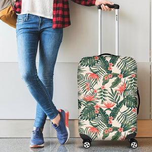 Blossom Tropical Leaves Pattern Print Luggage Cover GearFrost