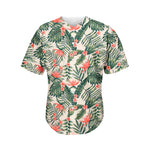 Blossom Tropical Leaves Pattern Print Men's Baseball Jersey