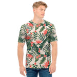 Blossom Tropical Leaves Pattern Print Men's T-Shirt