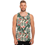 Blossom Tropical Leaves Pattern Print Men's Tank Top