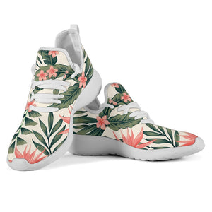 Blossom Tropical Leaves Pattern Print Mesh Knit Shoes GearFrost